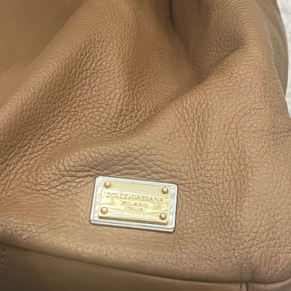 Dolce & Gabbana Miss Sicily Camel Brown Deerskin Leather Purse - Picture 10 of 15